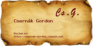 Csernák Gordon névjegykártya
